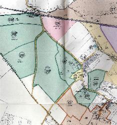 Manor Farm land annotated on the sale particulars of 1916 [AD1147-92]